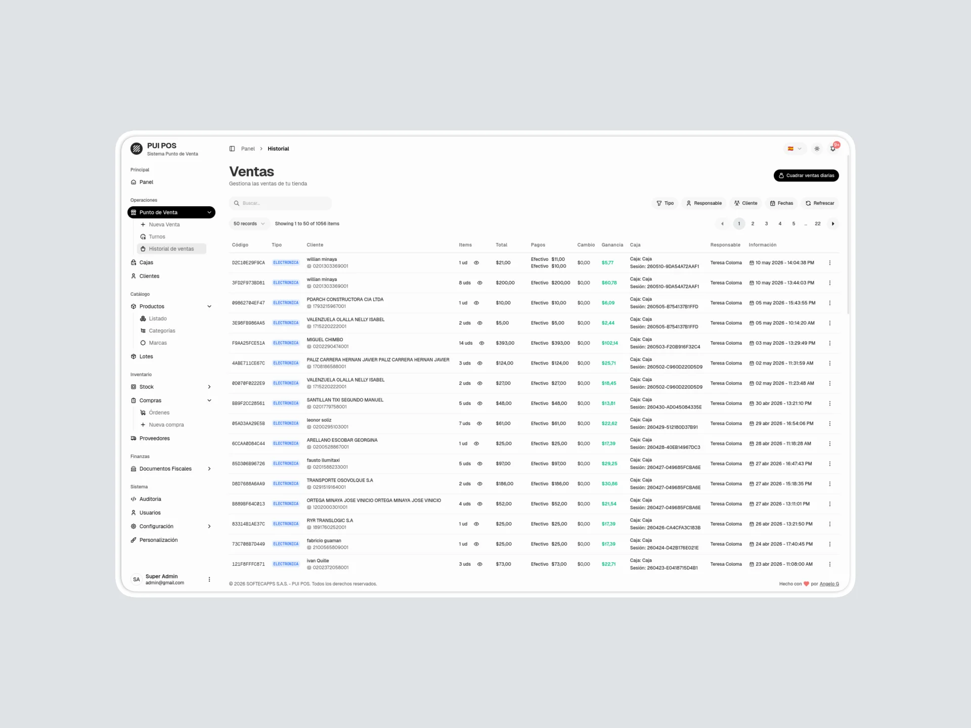 Platform dashboard preview